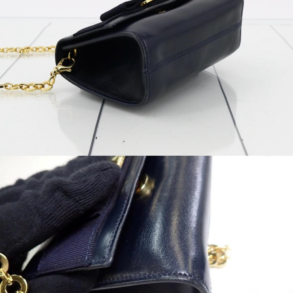 Salvatore Ferragamo Blue and Gold Mini bag with Chain Strap - Picture 8 of 9
